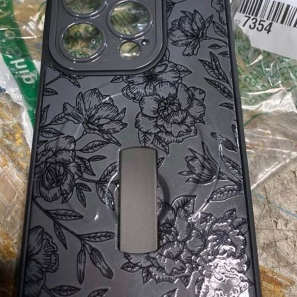 Floral MagSafe iPhone Pro Case with Kickstand MZELQ for iPhone 15 Pro Case Silic